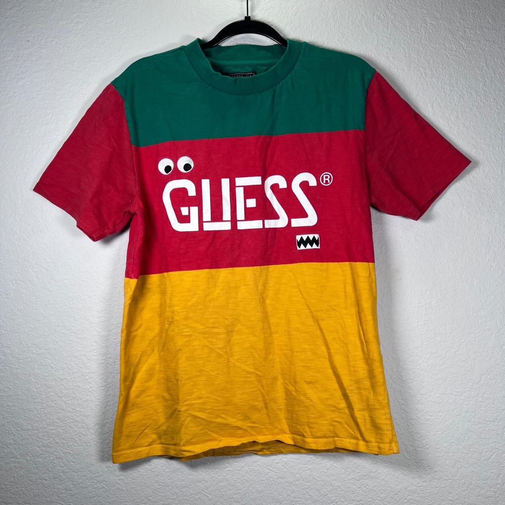 Guess x J Balvin‎ T-Shirt Color Block Graphic Tee Streetwear  Casual XS